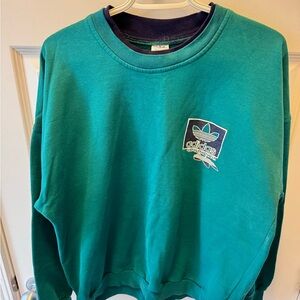 Retro Adidas Teal Crewneck Men's Sweater
